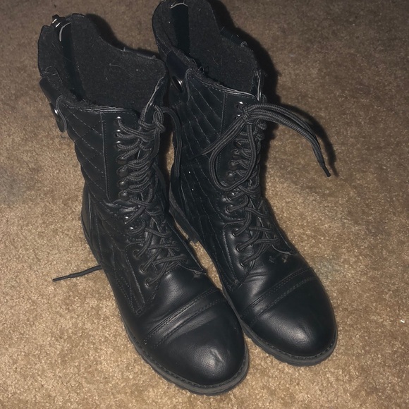 Black Combat Boots - Picture 1 of 4